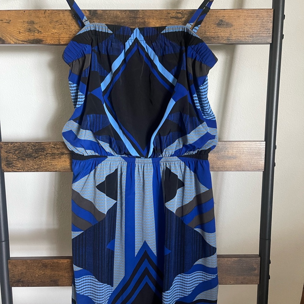Express Black and Blue Patterned Dress